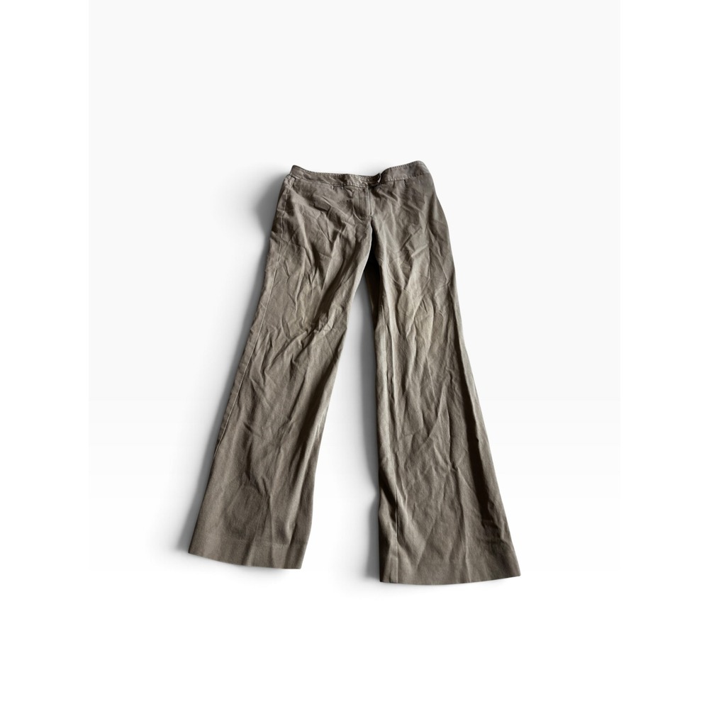 Caslon Flare Leg Trousers Size 12 Taupe Brown Stretch Cotton Professional Pant